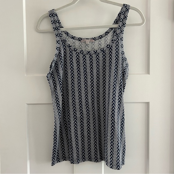 GAP Tops - GAP Cotton Tank Top‎ Navy White Herringbone Size Small